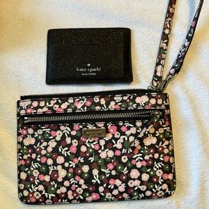 Kate Spade Floral Wristlet & ID wallet